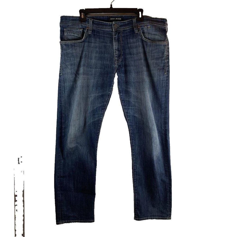 Mavi‎ Jeans Zach Men 38 X 32 Blue Denim Medium Wash Stretch Straight Leg 8214